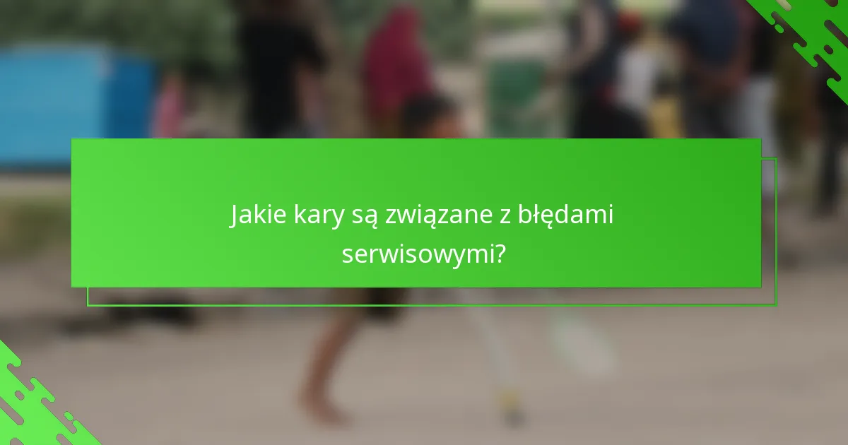 Jakie kary są związane z błędami serwisowymi?