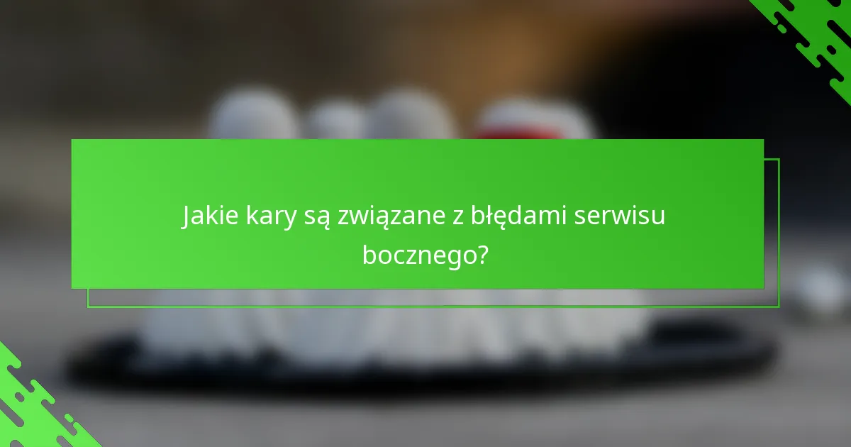 Jakie kary są związane z błędami serwisu bocznego?