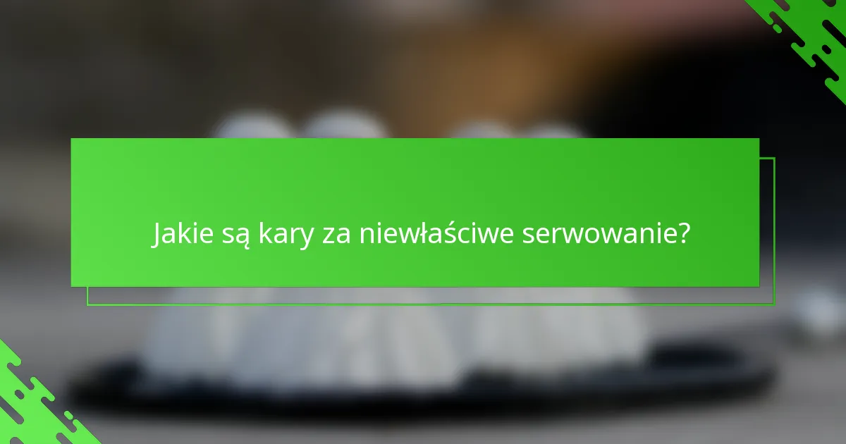 Jakie są kary za niewłaściwe serwowanie?